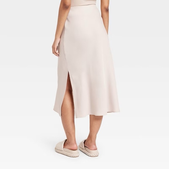 Women's A-Line Midi Slip Skirt - A New Day in Champagne NWOT - Picture 2 of 4
